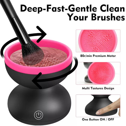 Electric Makeup Brush Cleaner USB Automatic Spin Cosmetic Cleaning Brushes Tool