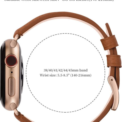 For Apple Watch iWatch Band Series 8 7 6 5 4 3 SE 45 44 41 Leather Strap Orange