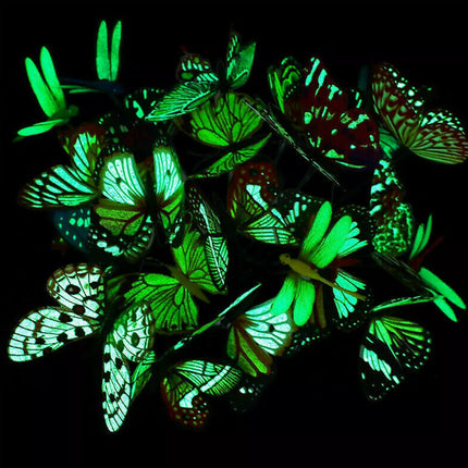 50PCS 8cm Luminous Butterfly Lawn Ornament Fairy Garden Decor Outdoor Yard