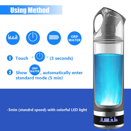 Hydrogen Rich Bottle Portable 500ml Hydrogen Rich Water Bottle USB Rechargeable