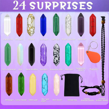 24 Day Christmas Calendars Healing Crystal Stone Advent Countdown Calendar Best