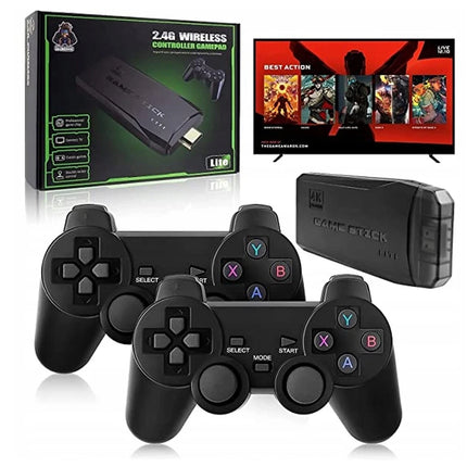 Retro 4K HDMI Game Stick Console Plug Play 35000+ Games 2 Wireless Controllers