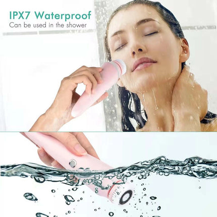 4 in1 Electric Facial Brush Massager Waterproof Face Cleaner Skin Care Cleansing