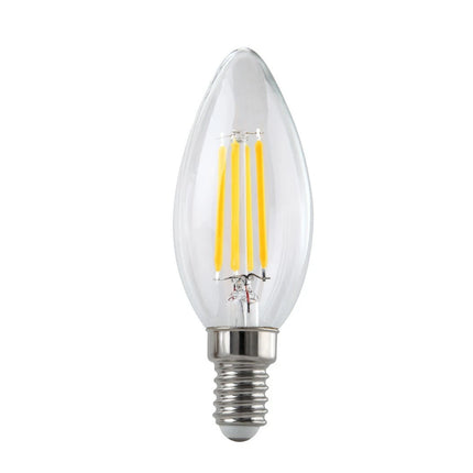 5 x LED Filament Candle Lamp B22 4W 3000k Warm White Light 450 lm Glass Bulb SAA