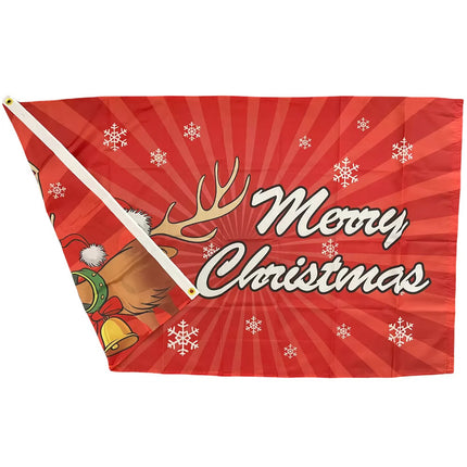 Merry Christmas Flag Large Rudolph Reindeer Flag 150 x 90cm