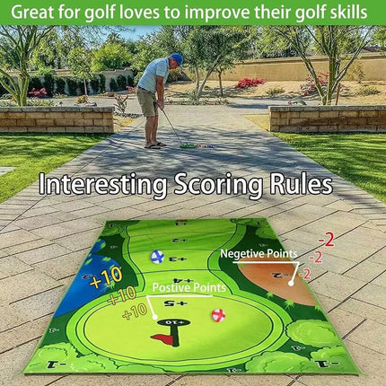 Casual Golf Game Mat Set Chipping Games With 20 Grip Balls Family Home Indoor