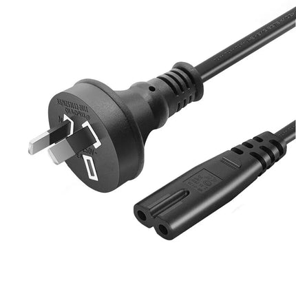 2Pcs SAA Approved Power Cable 2 Pin Figure 8 Australian Plug to IEC-C7 Socket 1.5M