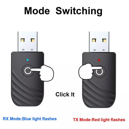 USB Bluetooth 5.0 Transmitter Receiver Audio Adapter AUX 3.5mm TV CAR PC Speaker