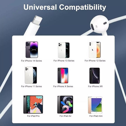 Earphones For iPhone 14 13 12 11 SE Xs Pro Plus Max Wired Earbuds Headphones