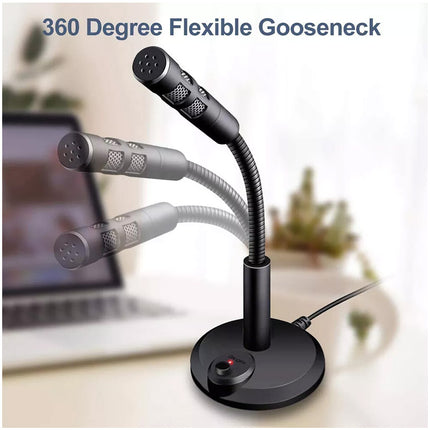 Desktop Mini USB Stand Microphone Mic For Desktop Laptop PC Computer 360°