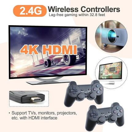 Retro Video Game Stick Console - 20000+ Games & 2 Wireless Controller 4K HDMI TV