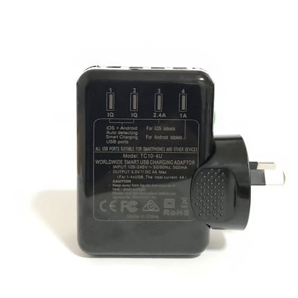 USB AC Power Adapter Wall Charger 4 Ports Travel Home 5V 4A 20W with AU Plug