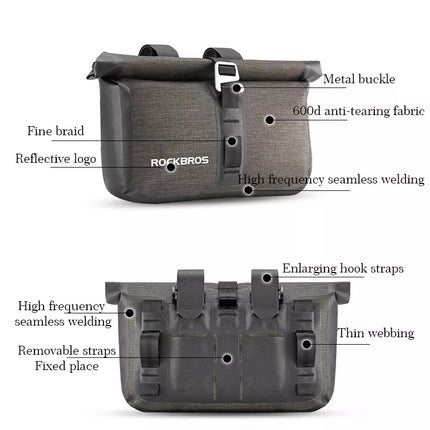 Waterproof Bike Bicycle Handlebar Bag 5L Cycling Front Frame Tube Bag