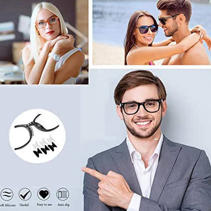 6pcs Silicone Anti-Slip Stick On Nose Pads For Eyeglass Sunglasses Glasses White