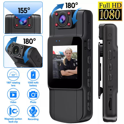 1080P Police Body Camera Audio Video Cam Recorder Night Vision DVR Camcorder