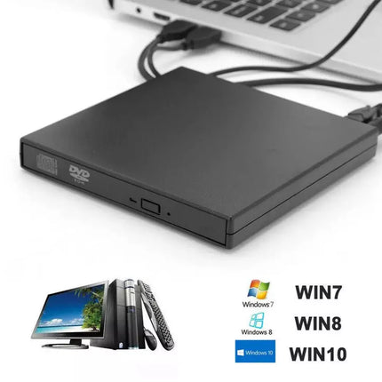 Portable Slim USB 2.0 External DVD Drive Reader Disc For Windows Laptop Burner
