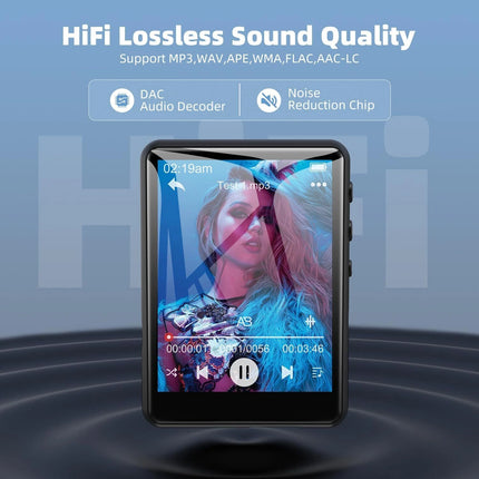Portable Bluetooth 5.3,MP3 Touch Scree Music Player FM Radio Support 64GB