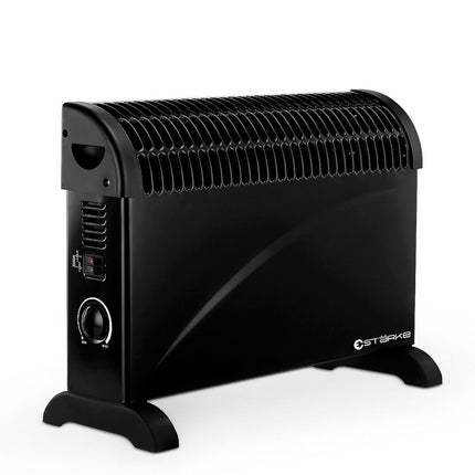 Electric Heater Black 2000W 3 Heat Portable Convector Convection Panel