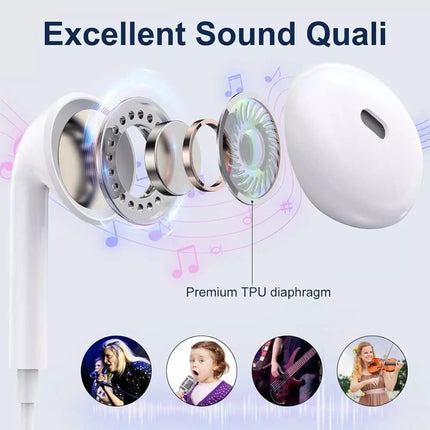 USB Type C Wired Headphones MIC Microphone Earphones For iPhone 15 16 iPad Au