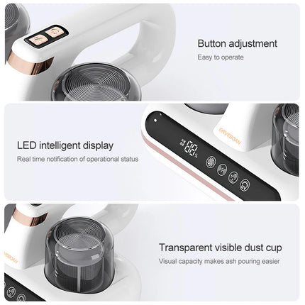 10000pa Wireless UV Dust Mite Remover Vacuum Cleaner for Bedding Sofa Mattress White