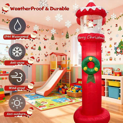 Christmas Inflatables Outdoor Decorations Magical Snow Blowing Door Lighthouse