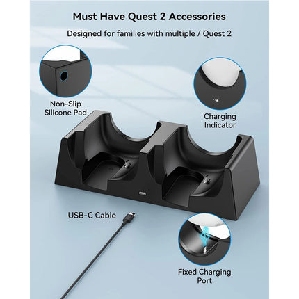 Charging Dock Station For Quest 2 VR Dual Charging Dock Holder Fast Charging