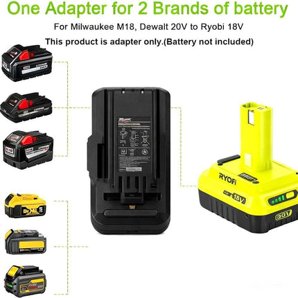 DM18RL Battery Adaptor Convert for Dewalt & Milwaukee To Ryobi 18V Power Tools
