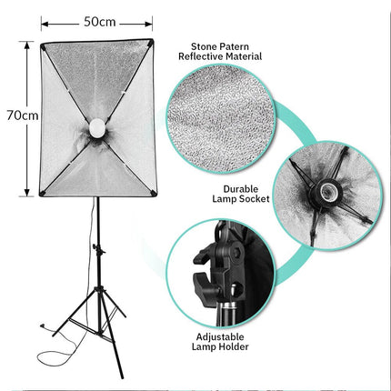 Photography Softbox Continuous Lighting Light Stand Studio Kit