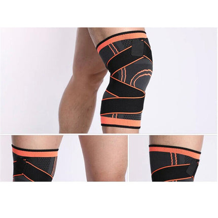 1Pcs Orange 3D Knee Leg Brace Support Compression Sleeve Breathable Sports Jogging Running