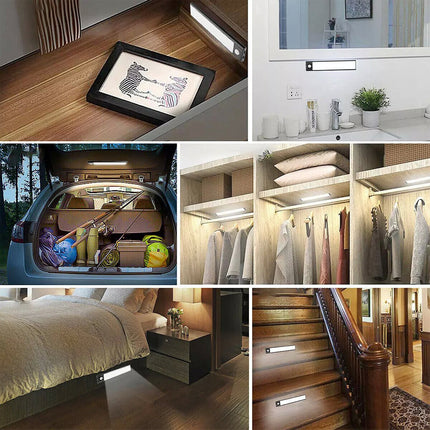 40cm Black Rechargeable Magnetic LED Motion Sensor Under Closet Light Cabinet Dimmable Lamp