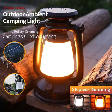 Outdoor Solar USB Rechargeable Camping Lantern Lamp Tent Hiking LED Light Lights