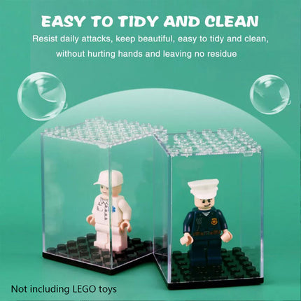 5PCS Lego Minifigure Display Case New Clear Black Base Box Suitable Stackable