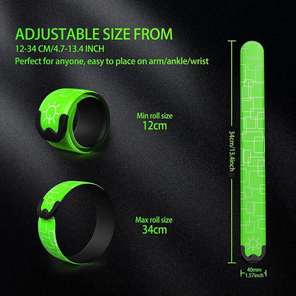 2x LED Armbands Reflective Wrist Band USB Rechargeable for Night Running Cycling