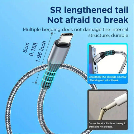 Silver Universal USB to Type C Charging Cable Fast Charger USB C Samsung Google Pixel