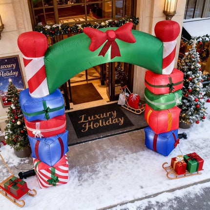 Christmas Inflatable Archway Gift Box Decoration Build in LED Light in/ Outdoor