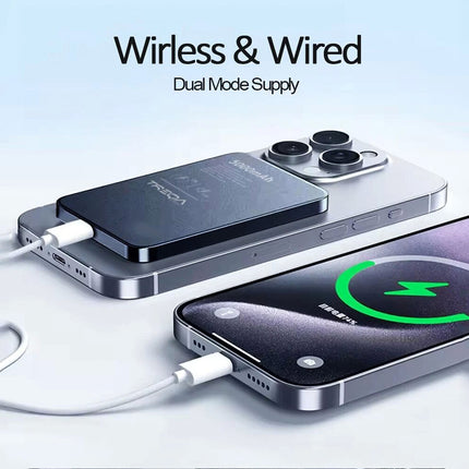 5000Mah Wireless Charger Power Bank Fast Charging USB C Magnetic for iPhone 16