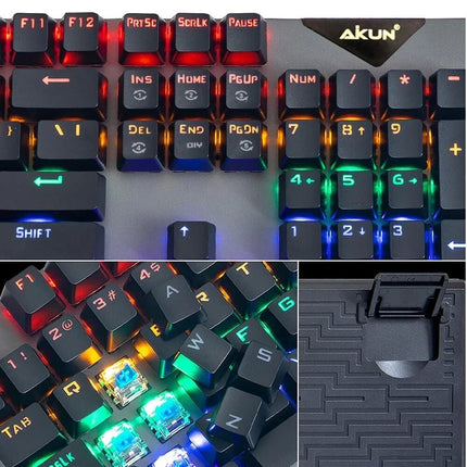 LED Gaming Mechanical Keyboard RGB Backlit USB Wired 104 Keys Blue Switch For PC