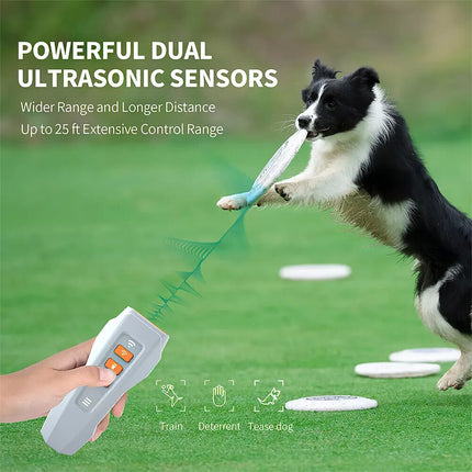 Grey + Orange Anti Bark Device Ultrasonic Dog Barking Control Stop Repeller Trainer Train Tool