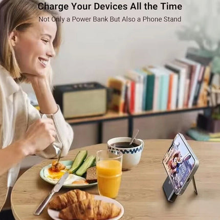 Black 10000mAh Power Magnetic Bank Wireless Charging Portable Charger for iphone