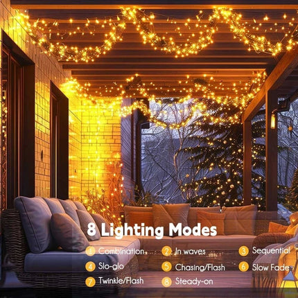 IP44 Waterproof 30m/50m String Lights Outdoor Indoor Yard Christmas Light Fairy