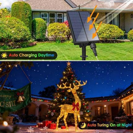 6ft Christmas Decoration Reindeer LED Lights Light up Solar Iron Frame Door De