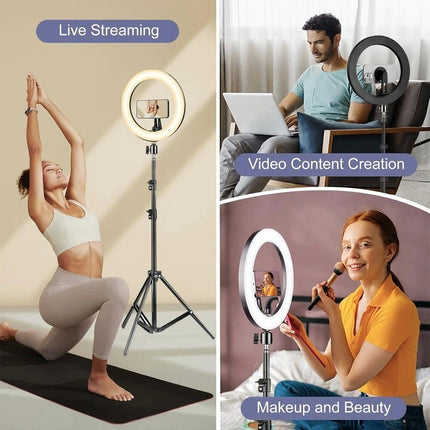 160cm LED Ring Light with Tripod Stand Phone Holder Streamer Studio Photo Makeup Lamp