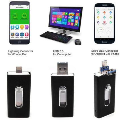 Black 2TB USB 3.0 Flash Drive Disk Storage Memory Stick For iPhone iPad PC IOS Android