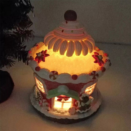 Christmas Light Up House Tabletop Holiday Decorations Clay House for Home