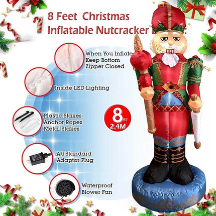Christmas Inflatable Nutcracker Giant Lighted Interior Decoration Built in Fan