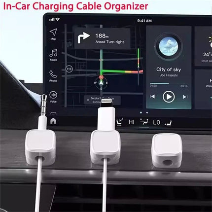 6Pcs White Adhesive Cable Wire Clips Tidy Cord Organiser USB Charger Holder Set