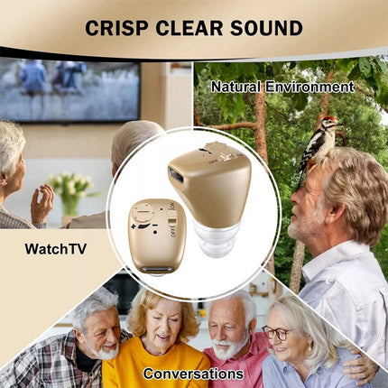 2Packs of Digital Invisible Hearing Aid In-Ear Enhancer Sound Voice Amplifier