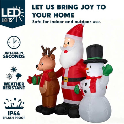 Inflatable Christmas Santa Claus Snowman Reindeer With LED lights decoration Set