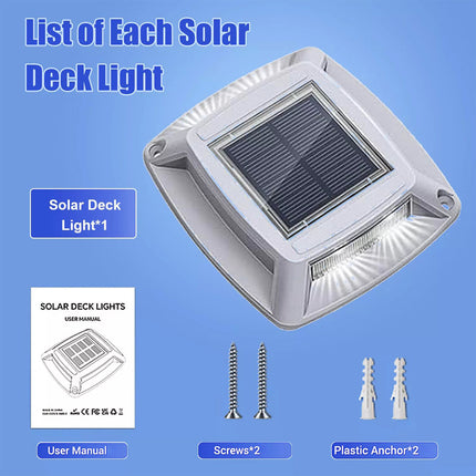 White-4PCS Solar Driveway Lights Deck Pathway Lights Dock LED Light Safety Light