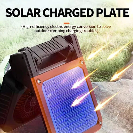 37300mAh Solar Charging Camping Fan with LED light Rechargeable Battery Lantern